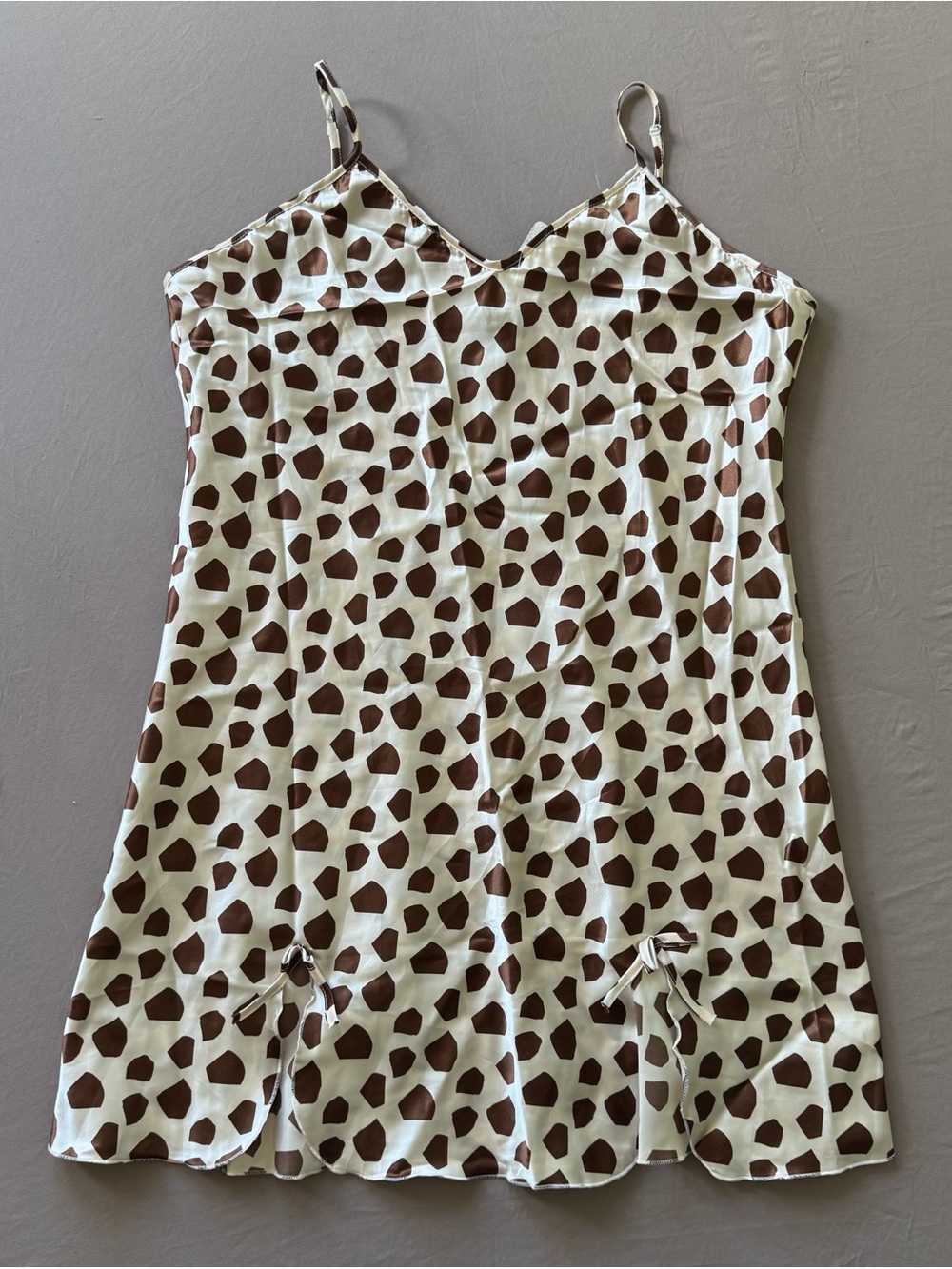 Cow Print Satin Mini Slip Dress